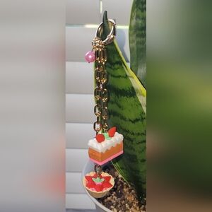 Strawberry Dessert Purse Charm / Keychain
